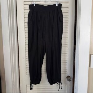Old Navy Mid-Rise Linen Blend Harem Pants Black Size 2X